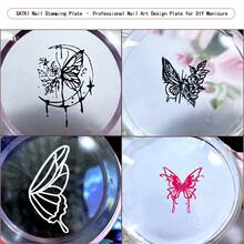 Nail Art Stamping Plate, Butterfly Wing Liquid Nail Decals, Bowknot Nail Stamp Template, Transparent Nail Stamping Silicone Stamp, Nail Art Tools - Black - View 2