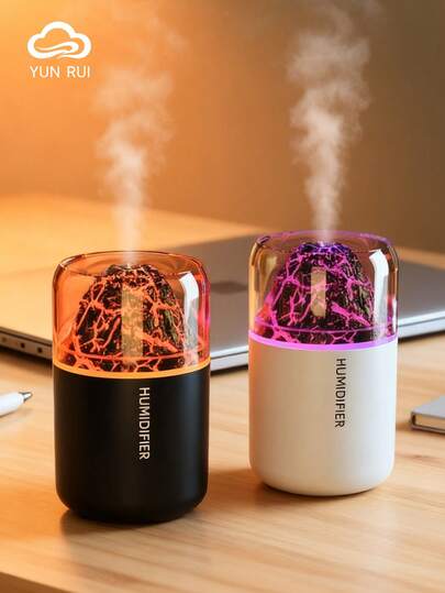 1 pezzo Mini lampada a forma di vulcano, luce notturna da scrivania per interni, 7 colori di luce regolabili, mini lampada da scrivania con funzione di diffusore di aromi, adatta per camera da letto, scrivania, decorazione domestica, feste, regali per compleanni e vacanze