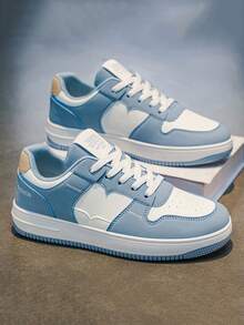 2026新款时尚系带休闲运动鞋 - 藍白色 - 查看 3