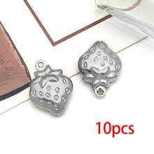 5/10个不锈钢心形水果星星吊坠金色镂空天使草莓吊坠可爱金属吊坠，适用于珠宝制作DIY工艺品手链耳环项链 - 彩色 - 查看 9