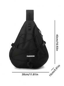 New Chest Bag, Outdoor Hiking Backpack, Waterproof Crossbody Bag, Lightweight Shoulder Bag, Cycling Bag - Black - View 4