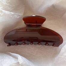 2pcs    Women's 7.6cm/2.99in Oval Shaped Black, White, Brown, Wine Red Lightweight Plastic Hair Clips, Fashion Versatile High-End Elegant Simple Minimalist Solid Color Hair Claws, Suitable For Daily Outing, Casual, Party, Commute, Beach, Vacation, Ponytail, Bun Hairstyle, Washing Face, Bathing, Makeup, Outfit Accessory Women Claw Clips Elegant Hair Accessories - 彩色 - 查看 3