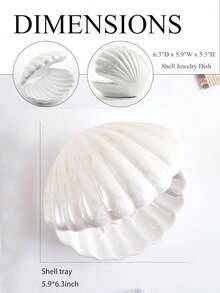 Ceramic Shell-Shaped Jewelry Storage Tray, Shell-Shaped Jewelry Dish Stand, Small Ceramic Item Dish, Shell-Shaped Jewelry Storage Dish, Ring Tray, Key Bowl, Decorative Jewelry Dish, Cute Room Decoration Jewelry Storage, Suitable For Storing Rings, Earrings, Necklaces, Bracelets, Cute Shell-Shaped Jewelry Dish, Suitable For Bedroom, Bathroom, Entrance Key Dish And Other Scenes. - Multicolor - View 8
