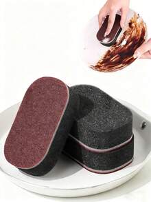 2个装的钻石砂纳米魔力海绵刷是一款厨房家用除锈和清洁锅具的神奇工具。它是一款用于清洁锅底黑色污渍的海绵刷。 - 圓形 - 查看 2