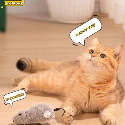 1个猫薄荷仿真老鼠猫玩具，自娱自乐耐抓耐嚼玩具，旋转开关设计，适合室内外宠物玩耍