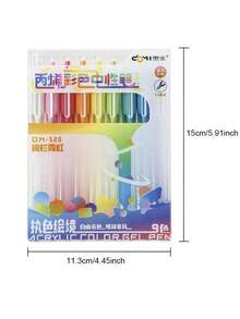 9pcs Acrylic Gel Pens Sct, Retractable Visible Ink, CS Tip 0.7mm, Multi-Color Pens, For Drawing Journaling, Album ,Highlighting, Art Supplies, Painting And Writing - Multicolor - View 10