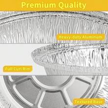 CHIPRISE 40-Piece Pack (20 Plates + 20 Lids) 9-Inch Round Aluminum Foil Baking Pans With Clear Lids And Spoons - Suitable For Baking, Cooking, Storing, And Roasting; Also Suitable For Various Holidays Such As Christmas And Thanksgiving. - View 7