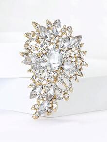 Luxury Crystal Diamond Flower Brooch, Elegant Lapel Pin For Women And Men, Suitable For Formal Occasions, Parties, Gifts - Large Glass (4474) - View 16