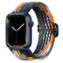 Woven Nylon Watch Strap For Apple Watch Band 44mm 40mm 45mm 49mm 41mm 38mm 46mm Sliding Buckle Type I_Watch Series SE 7 3 6 8 9 11 10 Ultra 2 Lightweight Replacement Strap - Multicolor - View 16