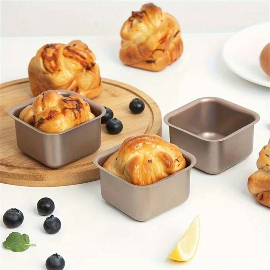 Mini Square Cake And Bread Mold - Non-Stick Stainless Steel, Suitable For Making Perfect Toast And Pound Cake - Essential Kitchen Tool - View 1