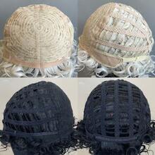 Peluca sintética rizada y corta tipo afro para hombres, fibra resistente al calor, cómoda y transpirable con gorra de malla de rosa, adecuada para uso diario, fiestas, festivales de música, carnavales, Halloween - Multicolor - Ver 9