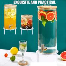 7.87 Inch Glass Drink Dispenser With Transparent Acrylic Stand, Suitable For Parties, Water Dispenser, Plant Stand, Cake Stand, Etc. - View 4
