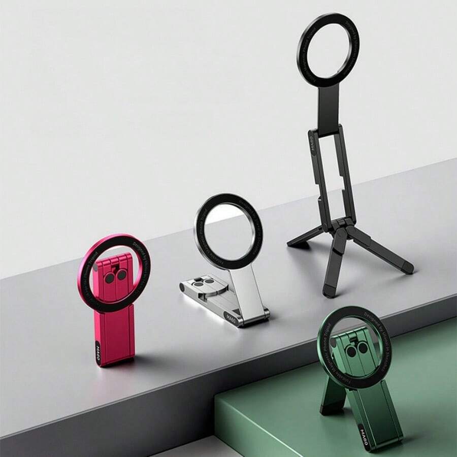 Multifunctional Magnetic Phone Holder: Foldable Tripod Suitable For Travel, Vlogging And Desktop Use - Multicolor - View 1