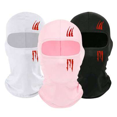 1/2 chiếc mũ trùm đầu kiểu Mỹ in hình móng vuốt máu, thích hợp cho xe máy, xe đạp, leo núi, trượt tuyết và các hoạt động ngoài trời khác.
