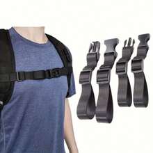 2pcs Adjustable Backpack Chest Strap With Anti-Slip Buckle - Durable Nylon Material, Open Closure Design, Suitable For Hiking, Camping, Traveling - Simple Style, Enhanced Load-Bearing Capacity, Essential Hiking Accessory - A - View 2