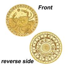 2026新款十二生肖星座金属纪念币，动漫卡通礼品收藏品，欧美塔罗幸运符，生日礼物，复活节礼物，完美礼物，收藏纪念品 - 彩色 - 查看 12