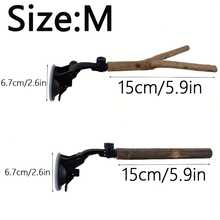 Bộ 2 giá đỡ tắm bằng cành cây tự nhiên có giác hút dành cho vẹt, thích hợp cho các loài chim (Đồ thủ công bằng gỗ) - Xem 11