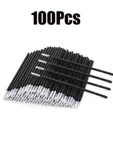 100pcs/Pack Disposable Micro Eyelash Remover Wipes, Eyelash Cleaning Sticks With Extended Cleaning Swabs, Eyelash Extension Tools - Multicolor - View 8