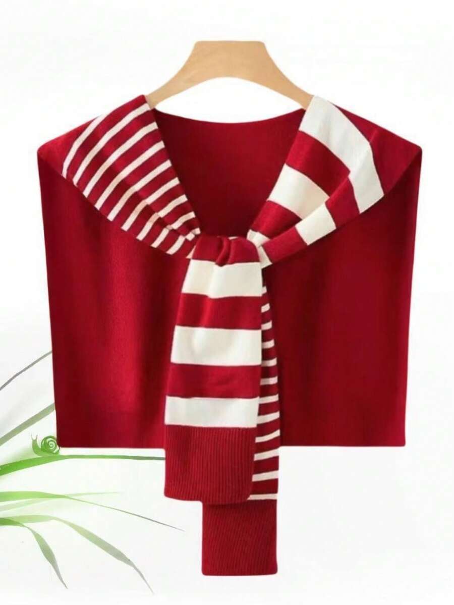 1 chiếc khăn choàng unisex kẻ sọc bất đối xứng, khăn choàng dệt kim nhiều màu đa năng - Thích hợp cho mùa thu/đông, mặc hàng ngày ngoài trời, trang phục Giáng sinh, quà tặng ngày Valentine. - Cùng một phong cách trong nhiều màu sắc - Xem 1