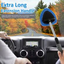 4pcs Car Window Cleaning Brush Set | 1pc Cleaning Brush + 3pcs Replacement Cloths, Retractable Super Soft Fiber Squeegee, Defogging, Universal, Auto Accessories, Car Cleaning Supplies - Cleaning Brush - View 7
