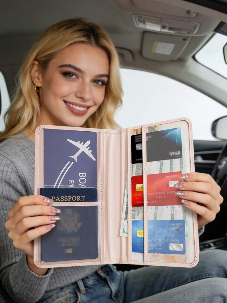 Ayotu 1pc Cherry Blossom & Magnolia Pattern Car Registration & Insurance Card Holder, PU Leather Glove Box Storage Bag, Car Registration & Insurance Card Wallet, Car Truck Document Wallet Travel Essentials, Back To School Supplies, Holiday Necessities, Vacation Accessories, Passport Holder, Suitable For Car, Truck, Motorcycle And Trailer Owners, Also A Great Choice For Christmas, New Year Gifts - Multicolor - View 10