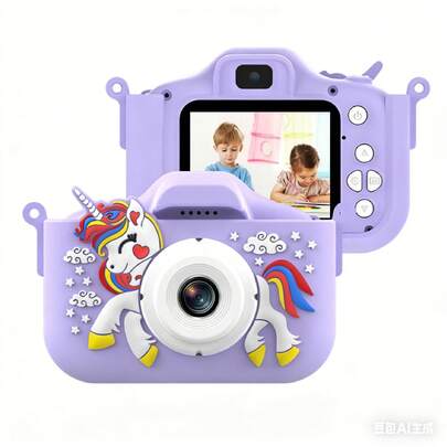1 pieza Cámara Mini para niños, cámara divertida y linda de 8 megapíxeles con pantalla HD de 1080P, cámara de juguete con fotos, videos y juegos incorporados, cámara digital para juegos al aire libre, viajes, estudiantes y regalo para niños (tarjeta de memoria  incluida)