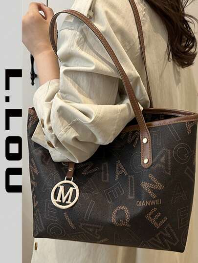 2026 New Fashionable Versatile Printed Tote Bag, Large Capacity Shoulder Bag For Outdoor, Shopping, Commuting