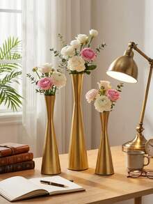 1 PIEZA/1 JUEGO Jarrón de flores - Arte de hierro metálico, simple y romántico, para boda, banquete, cena a la luz de las velas, decoración de escritorio del hogar. Maceta de lujo, decoración de habitación, decoración del hogar, centro de mesa, decoración de mesa; regalo ideal para amigos, familiares, graduación, regalos para mujeres y amigos cercanos. - Muchos estilos - Ver 7