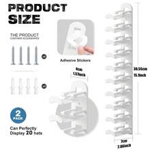 1pc/2pcs Hat Storage Organizer Rack Baseball Cap Holder Wall-Mounted Hat Rack - Strong Load-Bearing Capacity, Multi-Function Closet Organizer For Home And Office, Space-Saving Display For Caps, Easy Mounting, Durable Construction, Tidy Closet And Dorm Room Display, Ideal Gift For Colleagues, Friends, And Family - White - View 5