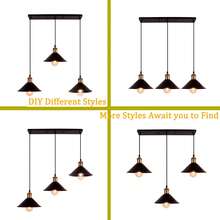 3-Light Industrial Pendant Light Fixture, Adjustable Metal Hanging Lamp, Vintage Pendant Lighting For Kitchen,Restaurant,Dining Room,Cafe(Bulb Not Included) - Sideways - View 4