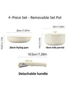 4/5pcs Non-Stick Cookware Set - Cookware Set With Detachable Handles, Suitable For Induction Cooktop, Dishwasher & Oven - Cookware Set - View 10