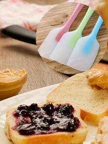 3pcs Heat-Resistant Silicone Spatula Set, Including Mini Silicone Spatula, Jam Scraper, Heat-Resistant Cream Spatula, Baking Mixing Tools, Kitchen Essential, Suitable For Apartment Use, Silicone Material - Multicolor - View 6