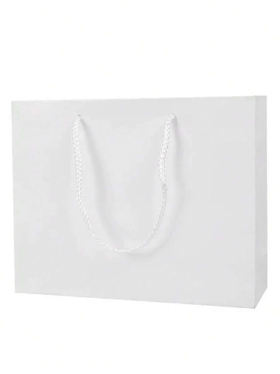 4个黑色礼品袋，派对礼品包装袋，节日礼品袋 - 10pcs白色33*27.9*10cm - 查看 1