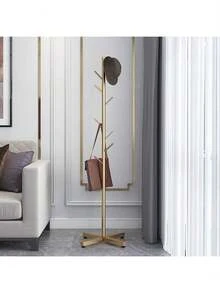 Stainless Steel Floor Clothes Rack, Simple Hanging Clothes Rack, High-End Hanging Bag & Hat Rack - Gold - View 3