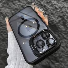 Phone Case - Luxurious Metal Camera Stand  Phone Case, Compatible with for  12, 13, 14, 15, 16 Plus Pro Promax, Wireless Charging Shockproof Back Cover /JSSXTCXK - Schwarz - Übersicht 9