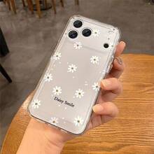 1pc Daisy Flower Full Screen Phone Case Compatible With IPhone 17 Pro Max, 17/16, Transparent, Soft Protective Cover For 15/14/13, Anti-Drop - Multicolor - View 1