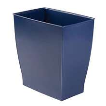 Small Plastic Bathroom Trash Can Slim Rec Garbage Bin For Bedroom Office Dorm Navy Blue - Navy - View 8