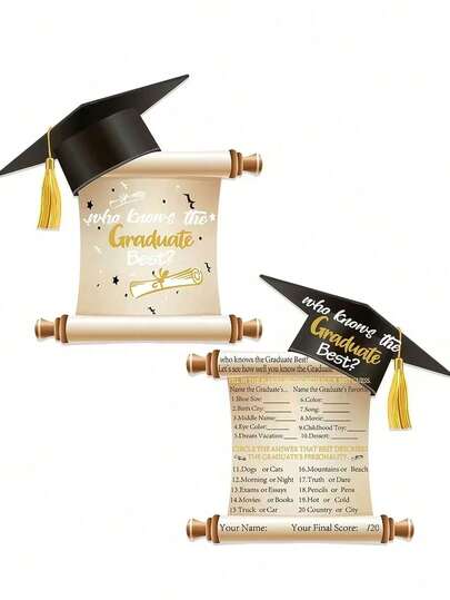 10pcs Graduation Party Invitation Cards, Graduation Season Greeting Cards, Graduation Cap Themed Invitations, Party Postcards, Scene Decorations, Suitable For Graduation Parties And Theme Parties Decoration.