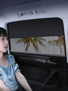 2/4pcs Magnetic Car Window Sunshade - 1 Second Installation Mesh Curtain Fit For Side Windows - With UV Protection And Heat Insulation, Also Breathable - Suitable For Sedan, SUV And Truck - A - View 2