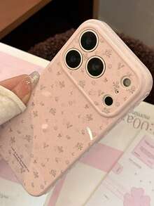 Watercolor Floral Pattern Phone Case Compatible With IPhone 17, 16 Pro Max, 15, 13, Soft Cover, Fashionable Design - Pink - View 2