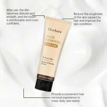 OceAura 100g Moisturizing Hair Removal Cream | Plant-Based Soothing Formula | Suitable For Sensitive Skin | 24-Hour Long-Lasting Moisturizing | Suitable For Face/Body/Intimate Areas | Leaves No Residue After One Shave | Body Care - Camel - View 9
