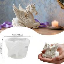 Cute Resin Silicone Mold, Multifunctional Casting Mold For Epoxy Resin, Cement, Plaster - Animal Mold For Soap, Candle Making & Home Decor, For DIY Creators, Ideal For Festive Birthday Gifts - Mold Pegasus - View 2