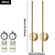 2pcs Luxury Black/Gold Wall Lamps With Remote Control - 50cm/80cm Type-C Rechargeable, Magnetic Installation, Dimmable, Suitable For Bedroom, Study, Living Room And Staircase - Black - View 14