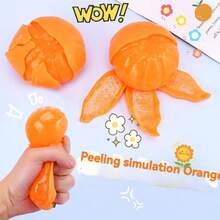 Đồ chơi bóp hình quả cam bóc vỏ, đồ chơi giảm căng thẳng có hiệu ứng đàn hồi, đồ chơi bóp phổ biến dành cho người lớn, quà tặng tiệc tùng, quà sinh nhật. - Nhiều màu - Xem 2