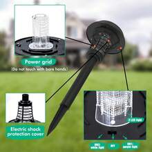 1/2pcs Solar Powered Mosquito Repellent Lamp - Outdoor Mosquito Repelling Light, Suitable For Indoor/Outdoor Garden Patio, With Purple & White Lighting, Waterproof - Mosquito Lamp - View 3