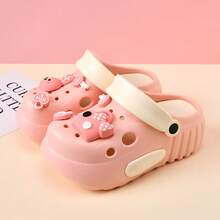 Women's Cute Rabbit & Bag Decor Thick Bottom Sandals - Adjustable Strap Thick Bottom Non-Slip EVA Clogs, Comfortable Fashion Slippers, Suitable For Beach And Daily Wear - Pink - View 7