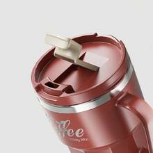 400 ML Stainless Steel Reusable Coffee Cups With Lid, Mug With Handle, Stainless Steel Insulated Travel Coffee Cup For Christmas Gift - 紅色 - 查看 2