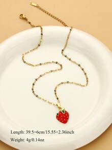 1 pieza Collar de fresa esmaltado para mujer - fresa - Ver 2