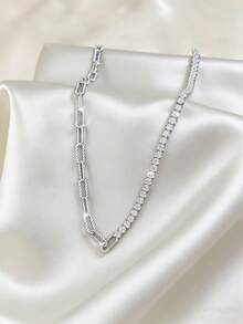 1件浪漫S925纯银锆石手链，精致珠宝，送给女性、女友的礼物，女士珠宝，婚礼订婚新娘珠宝 - 網球手鍊 - 查看 2