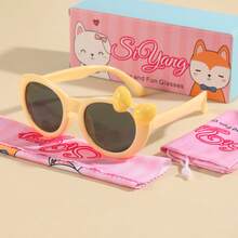 1 套新款可爱蝴蝶结软硅胶偏光时尚眼镜，儿童成人均适用 - 灰色 - 查看 4